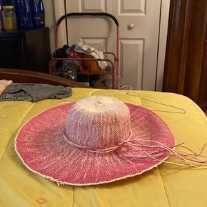 Straw hat red and straw tassel